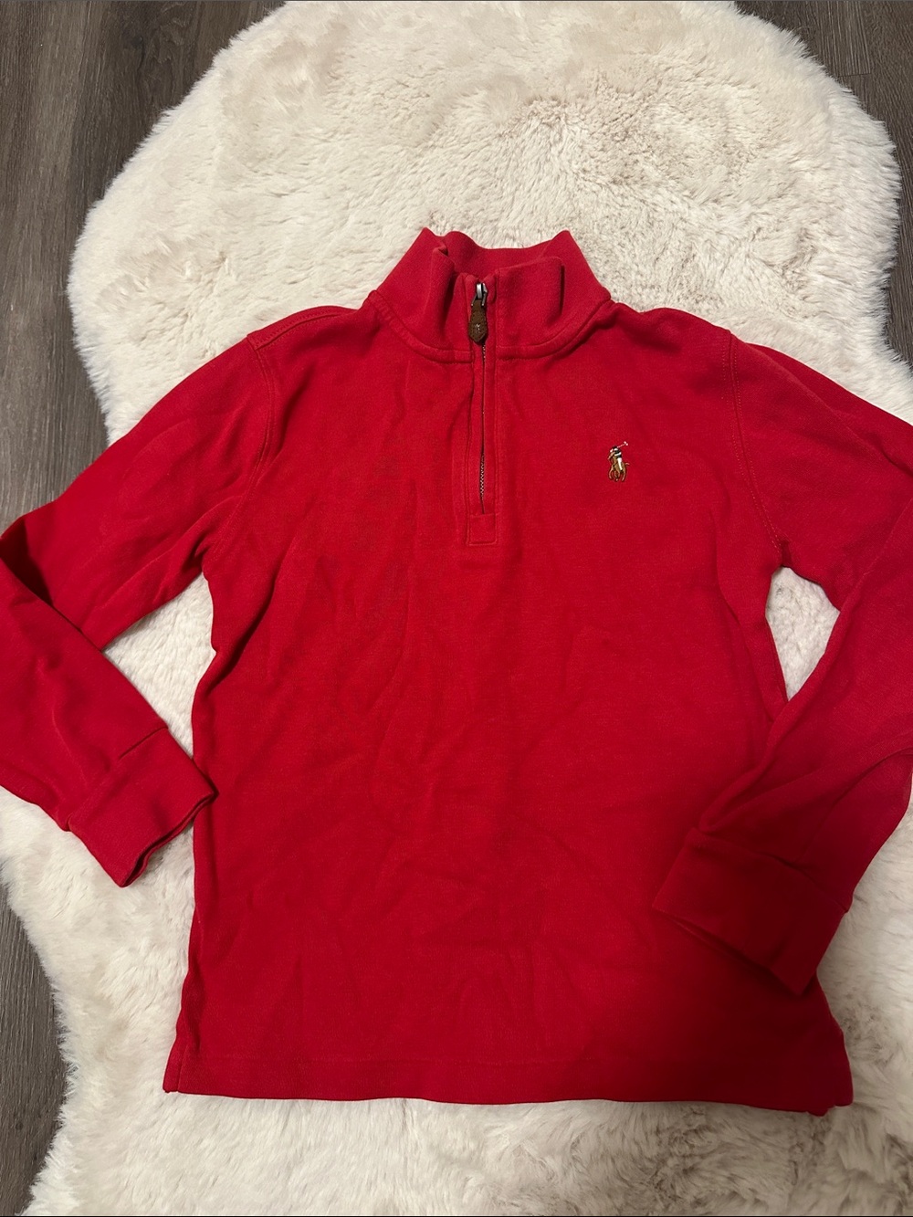 Polo by Ralph Lauren Boy’s Bright Red Quarter-Zip Pullover size 6